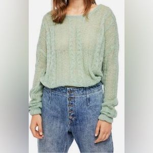 Free People Angel Sweater in Mint Fresh Combo